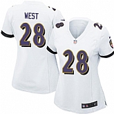 Women Nike Baltimore Ravens #28 Terrance West White Stitched NFL Game Jersey